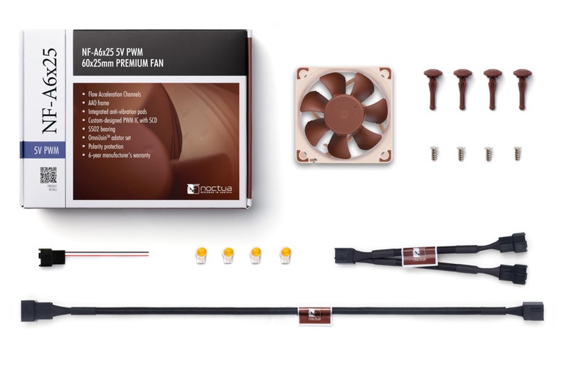 Noctua NF-A6x25 5V PWM, Premium Quiet Fan, 4-Pin, 5V Version (60mm, Brown) - Image 5